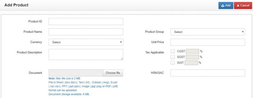 Product Catalogue Additional with GST rates