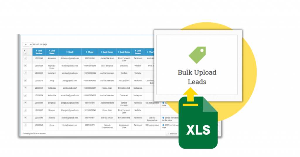  Bulk upload of leads