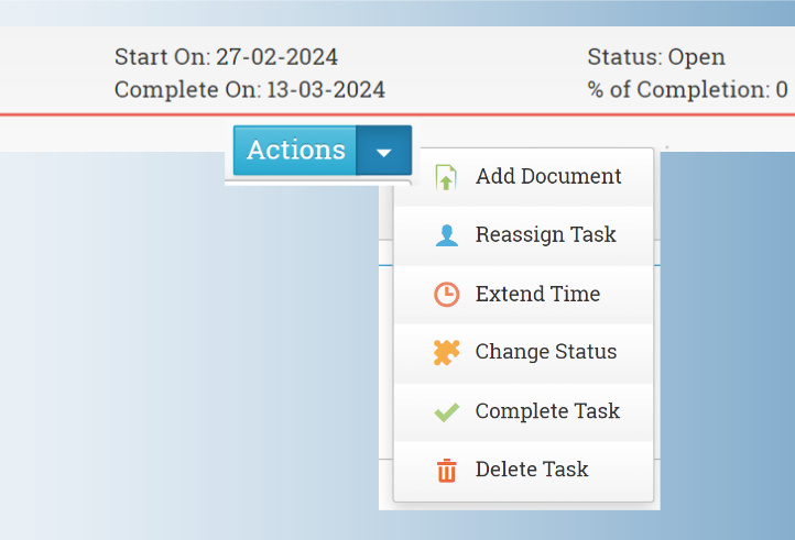 Maple CRM Case management actions
